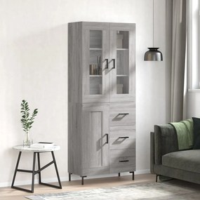 vidaXL Ντουλάπι Γκρι Sonoma 69,5 x 34 x 180 εκ. Επεξεργασμένο Ξύλο
