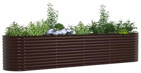 vidaXL Υπερυψωμένη Ζαρντινιέρα Καφέ 400 x 80 x 81 cm Ατσάλι