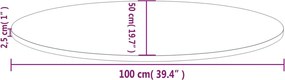 vidaXL Επιφάνεια Τραπεζιού Οβάλ Λευκή 100x50x2,5 εκ. Μασίφ Ξύλο Πεύκου