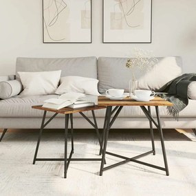 vidaXL Σετ βοηθητικά τραπεζάκια 2 pcs Παλιό ξύλο και μαύρο