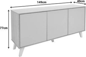 Μπουφές Billie pakoworld sonoma-γκρι 149x40x77εκ