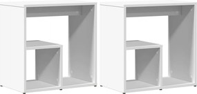 vidaXL Τραπέζια Βοηθητικά 2 τεμ. Λευκά 50x30x50 εκ. Επεξεργασμένο Ξύλο