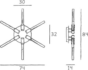 Απλίκα Τοίχου Liberty Star Ø74cm Μαύρο
