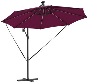 vidaXL Ομπρέλα Cantilever Banana Μπορντό 294 x 294 x 248 cm