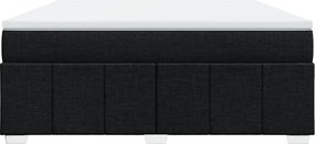 vidaXL Κρεβάτι Boxspring με Στρώμα Μαύρο 180x200 εκ. Υφασμάτινο