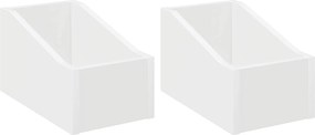 vidaXL Κουτί LP 2 τμχ. Λευκό 18 x 32 x 18 εκ. Επεξεργασμένο Ξύλο