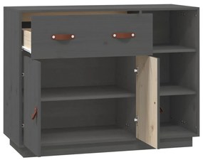vidaXL Συρταριέρα Γκρι 98,5 x 40 x 75 εκ. από Μασίφ Ξύλο Πεύκου