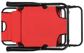 vidaXL Ξαπλώστρες Πτυσσόμενες με Υποπόδια 2 τεμ. Κόκκινες Ατσάλινες