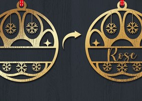 Σετ των 3 Intra απο ξύλο plywood 3mm-4mm πάχος Χριστουγεννιάτικο Στολίδι 3d Δίασταση 8x8 cm INTRAFABR-83328800