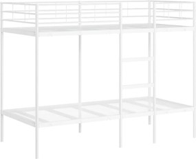 vidaXL Κουκέτα χωρίς στρώμα Λευκό 90x200 cm Ατσάλι