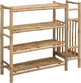 vidaXL Ράφι Παπουτσιών με ράφι Φυσικό 88 x 27 x 80 εκ. Μπαμπού
