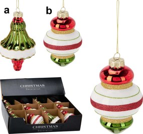 Χριστουγεννιάτικο Στολίδι από Γυαλί 7x12cm σε 2 σχέδια 672740 (b)