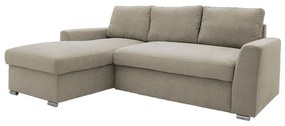 Γωνιακός καναπές-κρεβάτι δεξιά γωνία Belle pakoworld μπεζ 236x164x88εκ - 165-000012
