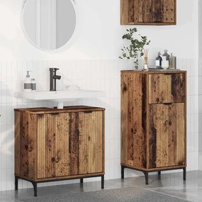 vidaXL Σετ Επίπλων Μπάνιου με ράφι 2 pcs Παλαιό ξύλο 39.5 x 36 x 88 εκ