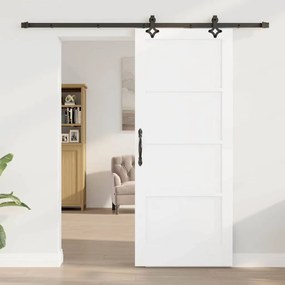 vidaXL Σετ Συρόμενης Πόρτας Χειροκίνητος Λευκό και μαύρο 83 x 202 εκ.