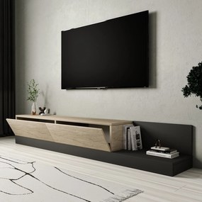 Έπιπλο Τηλεόρασης Τραβερτίνη / Ανθρακί FREDO 180x37x30