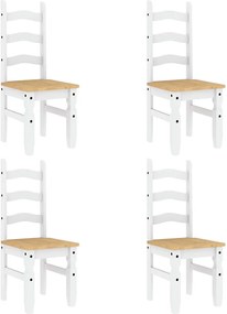 vidaXL Σετ Τραπεζαρίας 5 Τεμαχίων Panama από Μασίφ Ξύλο Πεύκου Λευκό