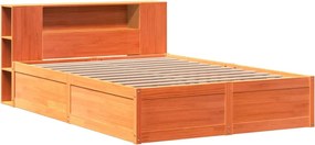 vidaXL Σκελετός Κρεβ. Χωρίς Στρώμα Καφέ Κεριού 150x200 εκ Μασίφ Πεύκο