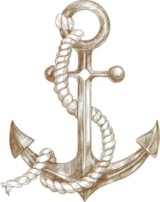 Intra απο ξύλο plywood 3mm-4mm πάχος - Laser Engraving Nautical Anchor Decor Δίασταση 30x30 cm Intraeaxys-yon0yvy7
