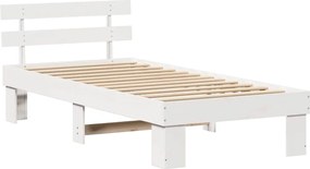 vidaXL Σκελετός Κρεβατιού Λευκό 100 x 200 cm Στερεά ξυλεία πεύκου