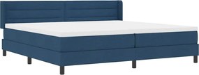 vidaXL Κρεβάτι με ελατήρια με κεφαλάρι Μπλε 200 x 200 cm ύφασμα