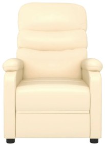 vidaXL Πολυθρόνα Μασάζ Κρεμ από Συνθετικό Δέρμα