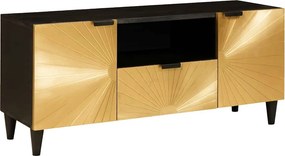 vidaXL Ντουλάπι TV Μαύρο και Χρυσό 105 x 33 x 46 εκ.