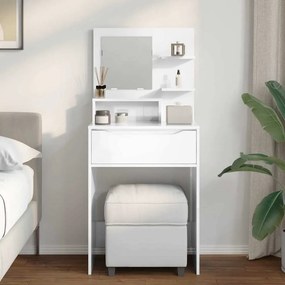 vidaXL Τραπέζια Ντυσίματος Κρεβατοκάμαρας Υψηλής γυαλάδας λευκό