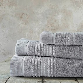 Πετσέτες Μπάνιου (Σετ 3τμχ) Nima Allora 450gsm Grey