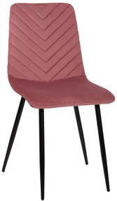 DINING CHAIR LATRELL  DUSTY PINK VELVET &amp; BLACK METAL LEGS 43x54x88Hcm.