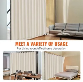 VEVOR Room Divider Portable Panel Room Divider with Wheels Privacy Screen Beige
