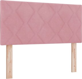 vidaXL LED κεφαλάρι Ροζ 90 cm Βελούδο