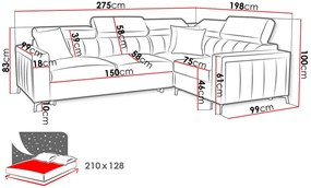 Γωνιακός καναπές Baltico II-Αριστερή-Gkri