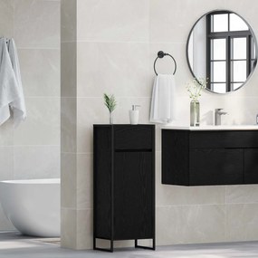 vidaXL Ντουλάπι Μπάνιου Μαύρη Οξυά 40 x 30 x 100 εκ Επεξεργασμένο ξύλο