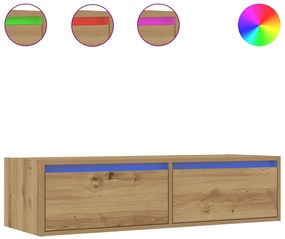 vidaXL Έπιπλο Τηλεόρασης με LED Τεχνίτης βελανιδιά 100X35,5x25 εκ.