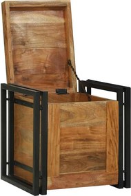 vidaXL Κουτί αποθήκευσης Καφέ και Μαύρο 40 x 40 x 40 cm