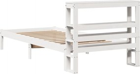 vidaXL Σκελετός Κρεβ. Χωρίς Στρώμα Λευκό 75x190 εκ Μασίφ Πεύκο