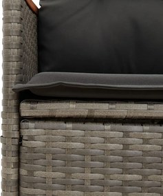 vidaXL Σετ Τραπεζαρίας Κήπου 7 τεμ. Γκρι Συνθ. Ρατάν με Μαξιλάρια