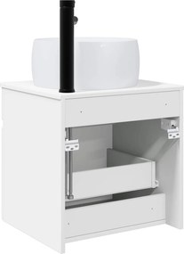 vidaXL Επιτοίχιος νιπτήρας βανίλιας Λευκό 49 x 44,5 x 66 εκ