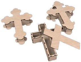 Intra WOODEN CROSSBOX – Ξύλινο κουτι  Διακοσμητικό Κουτί σε Σχήμα Σταυρού με Καπάκι για Αναμνηστικά  Δώρα 24x13x35 cm Box57-00439