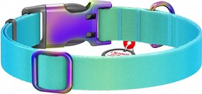 Waudog gradient nylon dog collar with QR code, blue , size M