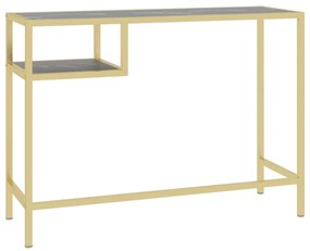 vidaXL Γραφείο Υπολογιστή Μαύρο Όψη Μαρμάρου 100x36x74 εκ Ψημένο Γυαλί