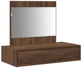 vidaXL Επιτραπέζιο Καθρέφτης Καφέ Δρυς 83x40x70 εκ.
