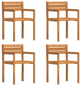 vidaXL Καρέκλες Κήπου 4 τεμ. 50x53x80 εκ. από Μασίφ Ξύλο Ακακίας