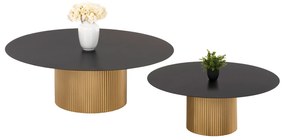 ΤΡΑΠΕΖΙA ΣΑΛΟΝΙΟΥ 2ΤΜΧ CLAD HM11916 ΜΕΤΑΛΛΟ ΣΕ ΧΡΥΣΟ-ΜΑΥΡΟ Φ110x38Υ & Φ80x32Υ εκ.