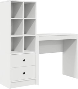 vidaXL Γραφείο με συρτάρι με ράφι με αποθήκευση 2 pcs Λευκό