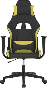 vidaXL Καρέκλα Gaming Μαύρο και Αν. Πράσινο Υφασμάτινη