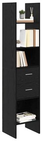 vidaXL Βιβλιοθήκη Μαύρη δρυς 40 x 35 x 180 εκ. Επεξεργασμένο ξύλο
