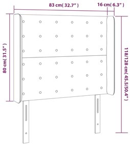 Κεφαλάρι Κρεβατιού LED Ανοιχτό Γκρι 83x16x118/128εκ. Υφασμάτινο - Γκρι