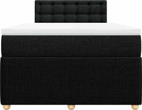 vidaXL Κρεβάτι Boxspring με Στρώμα Μαύρο 120x190 εκ. Υφασμάτινο